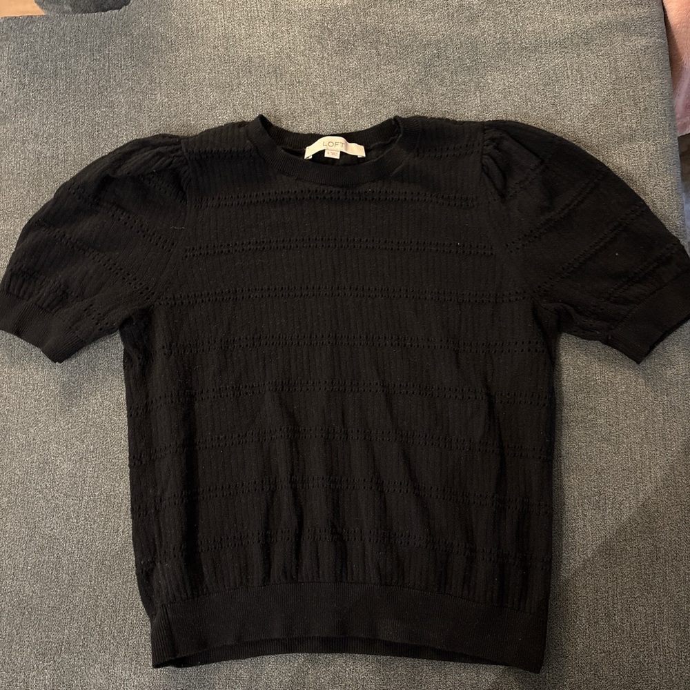 LOFT Black Knit Top